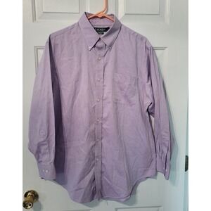 Lauren Ralph Lauren 100% Cotton Non Iron Dress Shirt 16.5 32/33 Lavender Purple